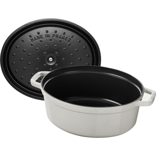 STAUB La Cocotte 5,5&nbsp;L – Cocotte ovale en fonte, truffe blanche