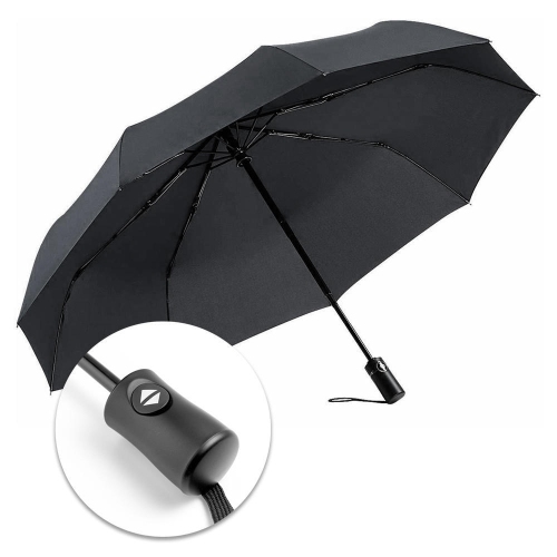 23" Foldable Windproof Umrellas, Compact Automatic Triple Folding Umbrellas-Black