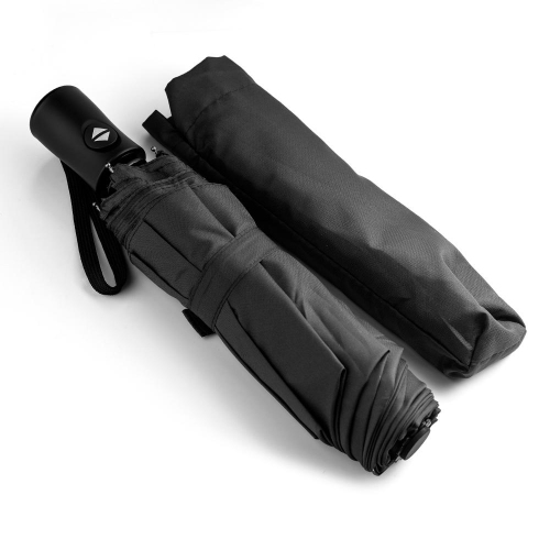 23" Foldable Windproof Umrellas, Compact Automatic Triple Folding Umbrellas-Black