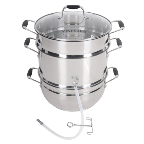 VKP BRANDS  Vineyard Stainless Steel Multi-Use Steam Juice Stock Pot Holds Up to 8 Quarts