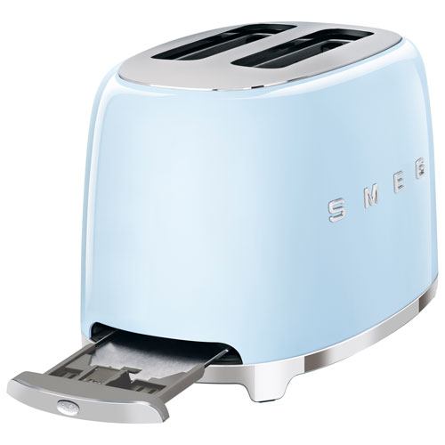 Grille-pain rétro des années 50 de Smeg - 2 tranches - Bleu pastel
