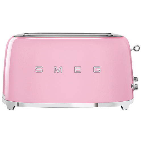 Smeg 50's Style Retro Long Slot Toaster - 4-Slice - Pink