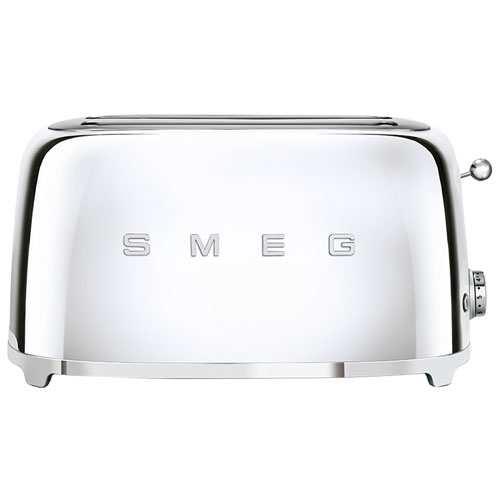 Smeg 50's Style Retro Long Slot Toaster - 4-Slice - Chrome