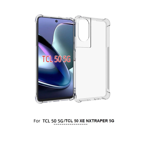 TopSave Extra Corner Bumper Soft TPU Gel Rubber Case For TCL 50 XE NXTPAPER 5G 6.6", Clear