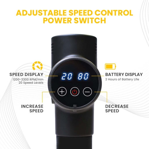 MotionGrey Personal Massage Gun Vibration Deep Tissue Percussion Massager Handheld 20 Adjustable Speeds Massager Pain Relief