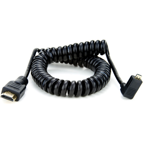 Atomos Coiled Right-angle Micro HDMI to Full HDMI Cable