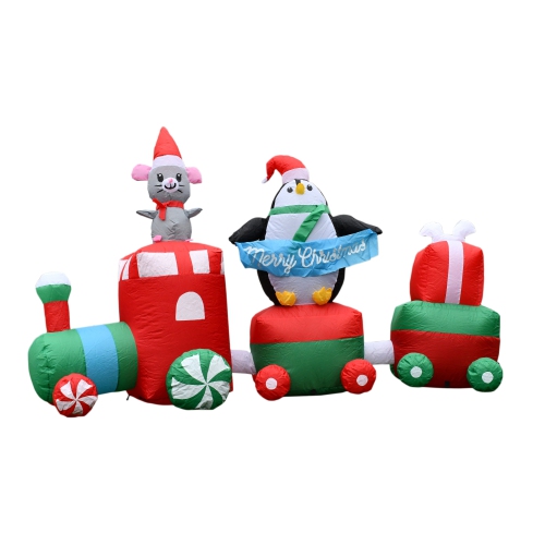 ALEKO  Chid019 Inflatable Led Merry Christmas Choo Choo Train - 7 Foot