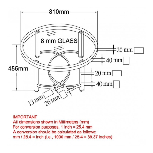 Viva Lifestyle Furiture COFFEE TABLE - CHROME