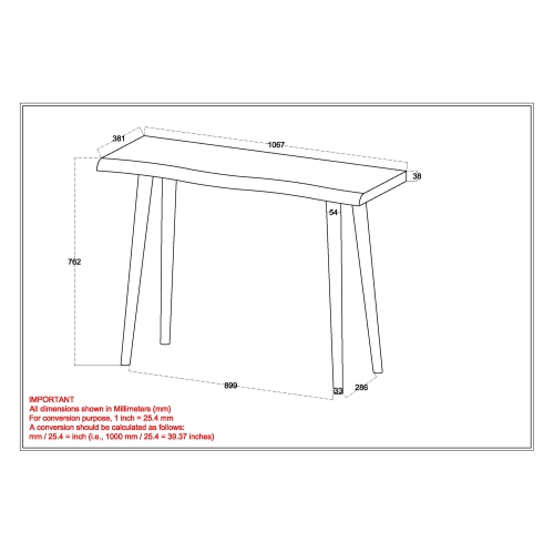 Viva Lifestyle Furiture CONSOLE/DESK - WALNUT