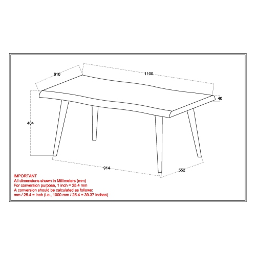Viva Lifestyle Furiture COFFEE TABLE - WALNUT