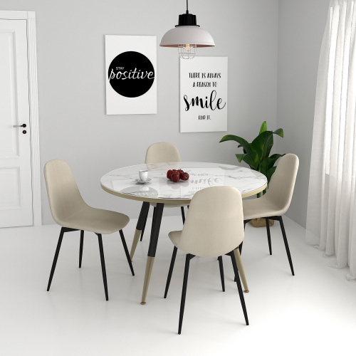 Viva Lifestyle Furiture SIDE CHAIR, SET OF 4 - BEIGE