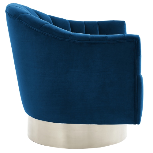 Viva Lifestyle Furiture SWIVEL ACCENT CHAIR - BLUE/SILVER