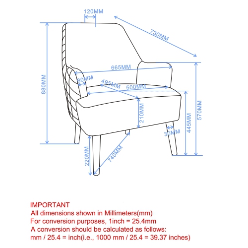 Viva Lifestyle Furiture ACCENT CHAIR - GREY
