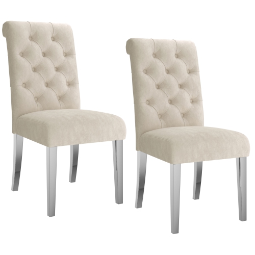 Viva Lifestyle Furiture SIDE CHAIR, SET OF 2 - BEIGE