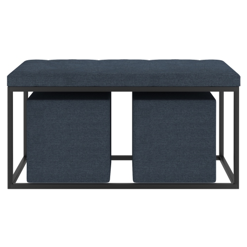 Viva Lifestyle Furiture 3PC RECTANGULAR COCKTAIL OTTOMAN - GREY BLUE