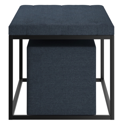 Viva Lifestyle Furiture 3PC RECTANGULAR COCKTAIL OTTOMAN - GREY BLUE