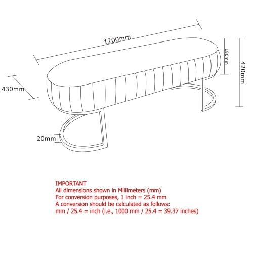 BANC de meublement de Viva Lifestyle - jambe GRIS/argent