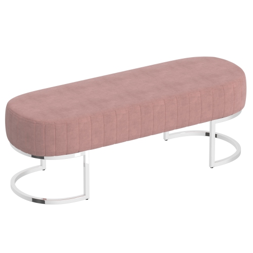 VIVA LIFESTYLE INC.  Furiture Bench - Dusty Rose/silver Leg