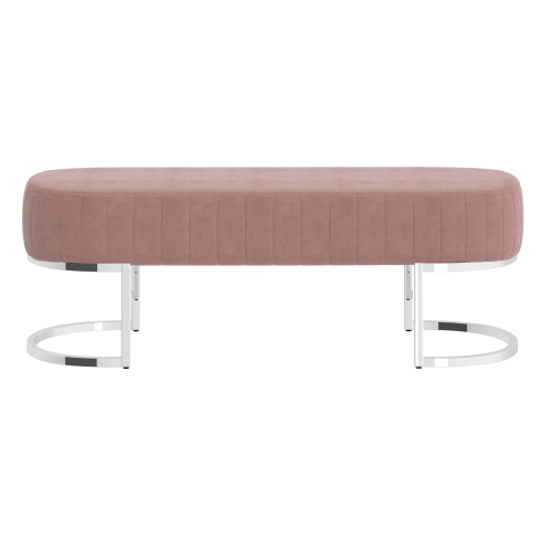 Viva Lifestyle Furiture BENCH - DUSTY ROSE/SILVER LEG