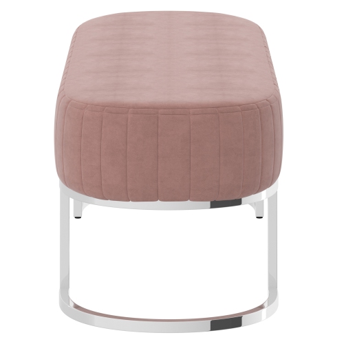 Viva Lifestyle Furiture BENCH - DUSTY ROSE/SILVER LEG