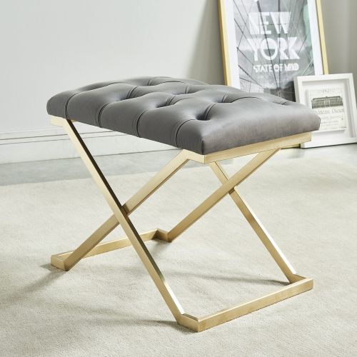 Viva Lifestyle Furiture SINGLE BENCH - GREY/GOLD