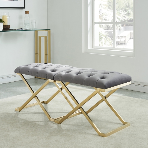 Viva Lifestyle Furiture SINGLE BENCH - GREY/GOLD
