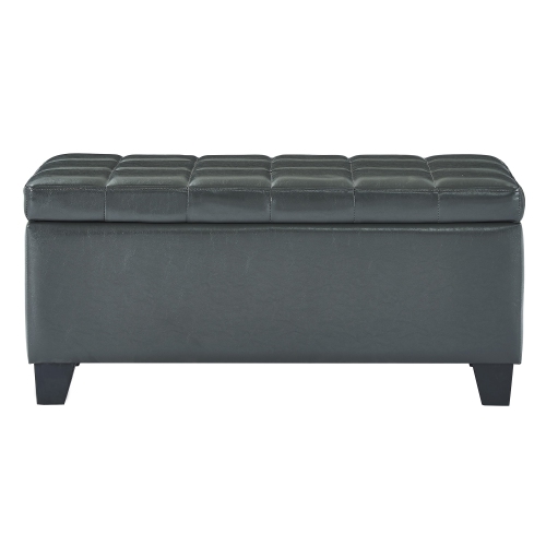 Viva Lifestyle Furiture RECTANGULAR STORAGE OTTOMAN - GREY