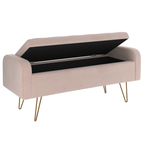 Viva Lifestyle Furiture STORAGE OTTOMAN - BLUSH/GOLD