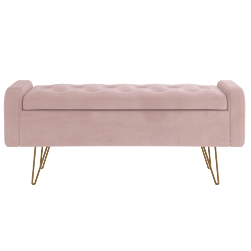 Viva Lifestyle Furiture STORAGE OTTOMAN - BLUSH/GOLD