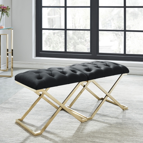 Viva Lifestyle Furiture SINGLE BENCH - BLACK/GOLD