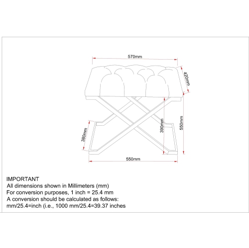 Viva Lifestyle Furiture SINGLE BENCH - IVORY/SILVER