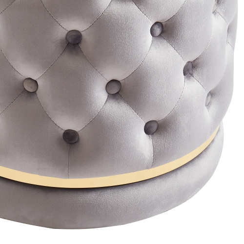 Viva Lifestyle Furiture ROUND SWIVEL OTTOMAN - GREY/GOLD