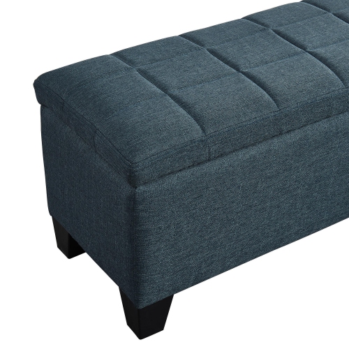 POUF DE RANGEMENT RECTANGULAIRE Furmeubles de Viva Lifestyle - BLEU GRIS