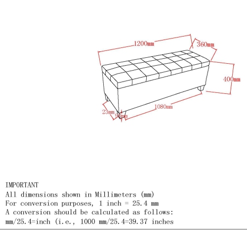 POUF DE RANGEMENT RECTANGULAIRE Furmeubles de Viva Lifestyle - BLEU GRIS