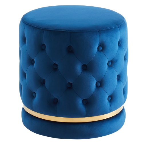 Viva Lifestyle Furiture ROUND SWIVEL OTTOMAN - BLUE/GOLD