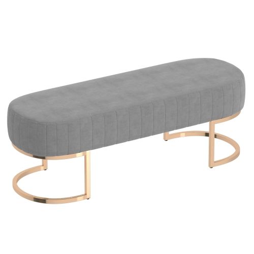 VIVA LIFESTYLE INC.  Furiture Bench - Grey/gold Leg