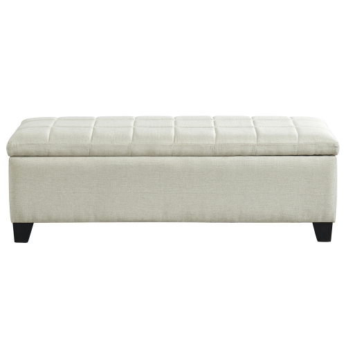 Viva Lifestyle Furiture RECTANGULAR STORAGE OTTOMAN - BEIGE