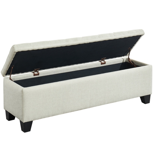 Viva Lifestyle Furiture RECTANGULAR STORAGE OTTOMAN - BEIGE