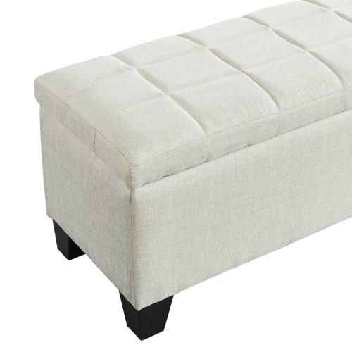 Viva Lifestyle Furiture RECTANGULAR STORAGE OTTOMAN - BEIGE
