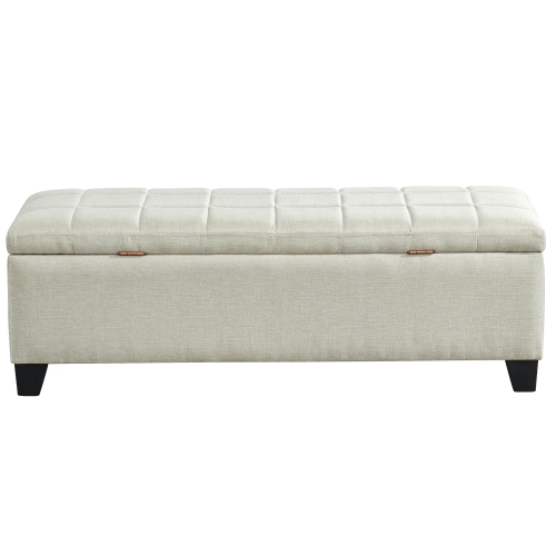 Viva Lifestyle Furiture RECTANGULAR STORAGE OTTOMAN - BEIGE
