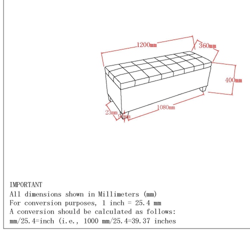Viva Lifestyle Furiture RECTANGULAR STORAGE OTTOMAN - BEIGE