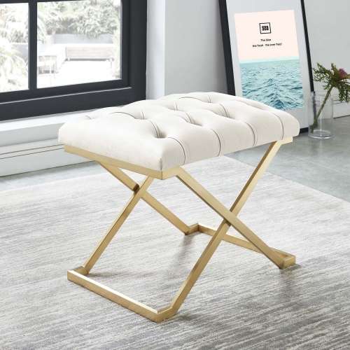 Viva Lifestyle Furiture SINGLE BENCH - IVORY/GOLD