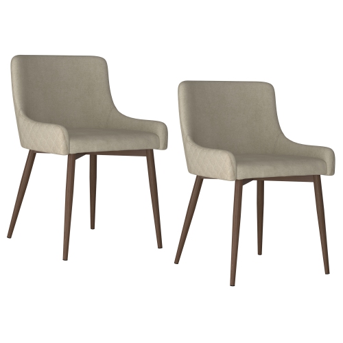 Viva Lifestyle Furiture SIDE CHAIR, SET OF 2 - BEIGE/WALNUT LEG