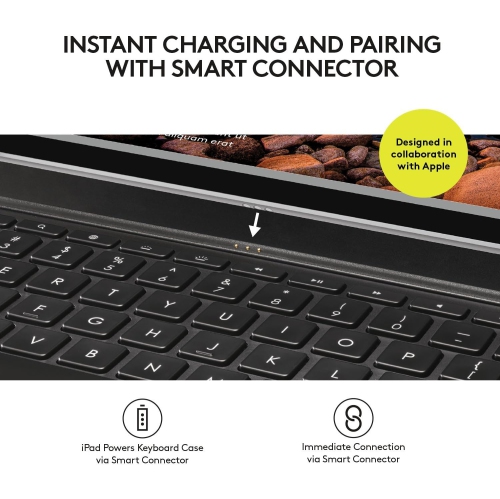 Remis à neuf - Étui-clavier rétroéclairé Create avec Smart de Logitech pour iPad Pro de 12,9 po (génération 1ᵉʳ) - Noir (920-007824)