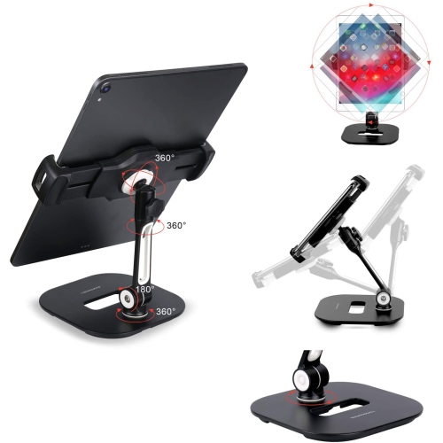 SHOPPINGALL Adjustable Tablet Stand for Any Tablet or Smartphone Between 4.7"-12.9" inches - SA-204D