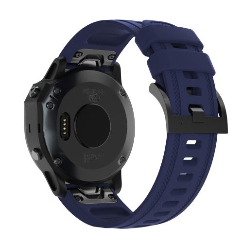 StrapsCo Silicone Rubber Watch Band Strap for Garmin Fenix 6S & Fenix 5S - Midnight Blue