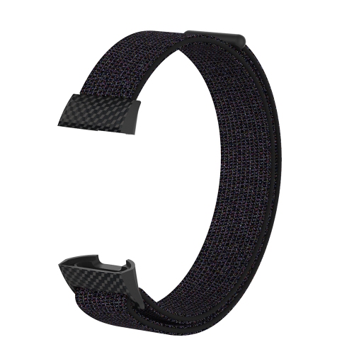 Bracelet en nylon tissé de StrapsCo pour charge 3 et charge 4 de Fitbit - Noir