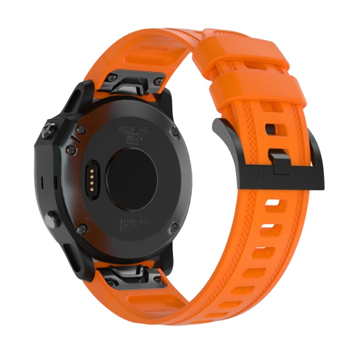StrapsCo Silicone Rubber Watch Band Strap for Garmin Fenix 6S & Fenix 5S - Orange