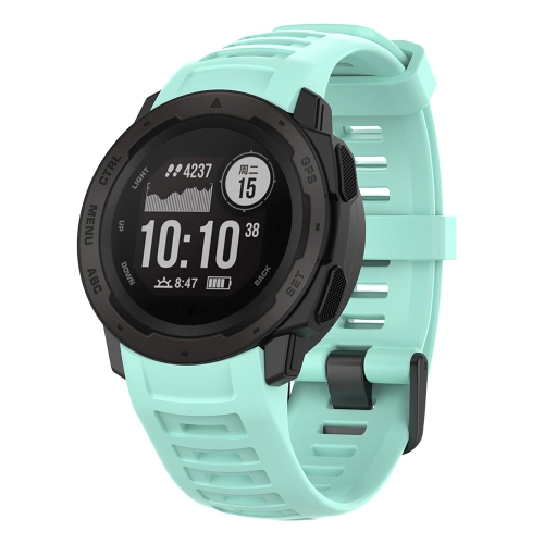 StrapsCo Bracelet de Montre en Caoutchouc de Silicone pour Garmin Instinct - Vert Menthe