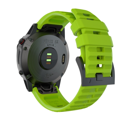 StrapsCo Silicone Rubber Band for Garmin Fenix 5, Fenix 6, Forerunner 935, Approach S60, Quatix 5, Instinct - Light Green